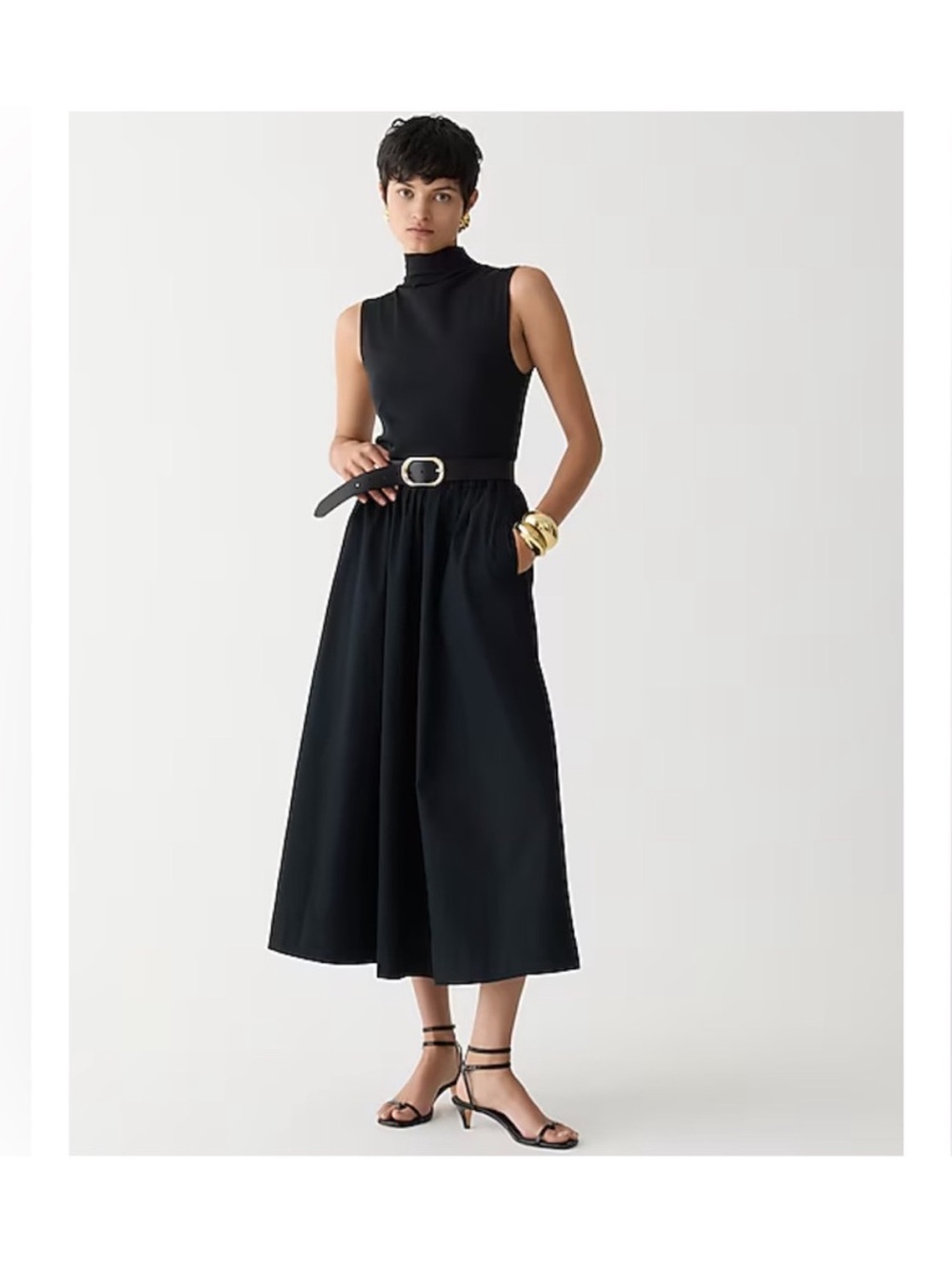 J.Crew Fitted knit mockneck dress with poplin skirt NWOT